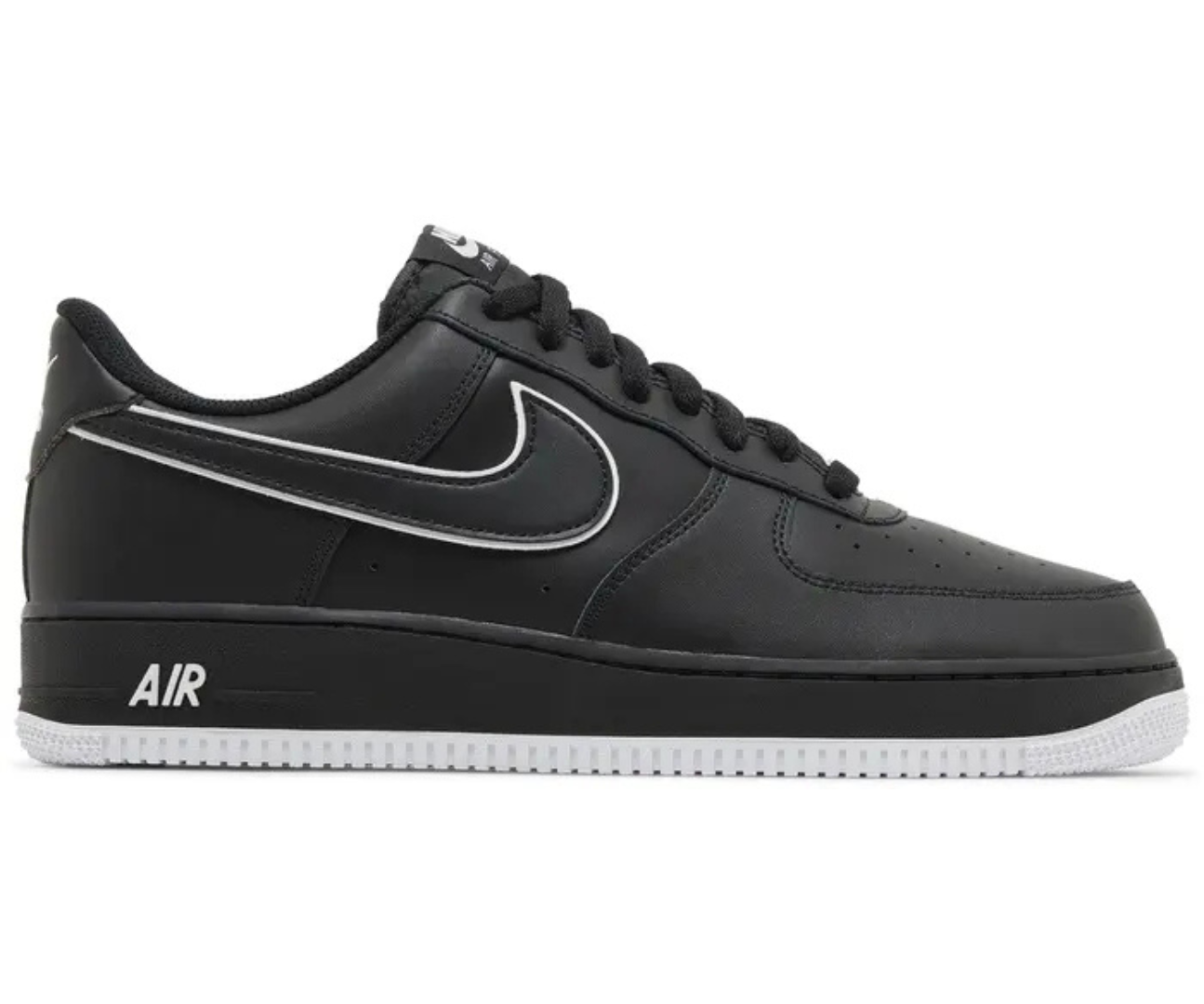 Air Force 1 Black White Outlined Swoosh