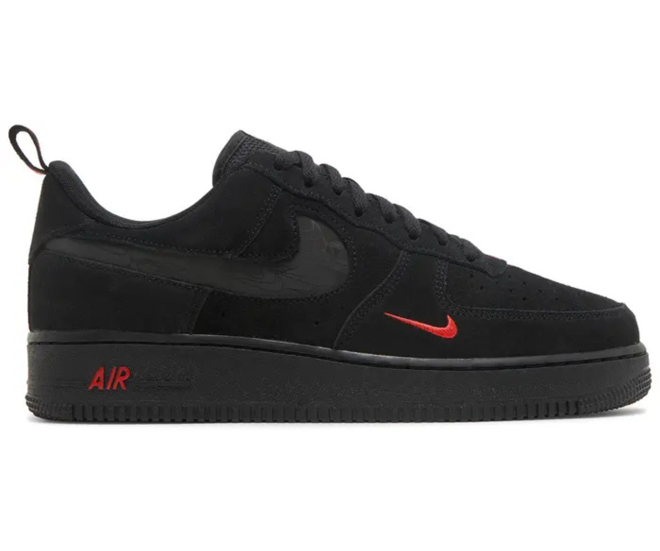 Air Force 1 Reflective Swoosh Black Crimson