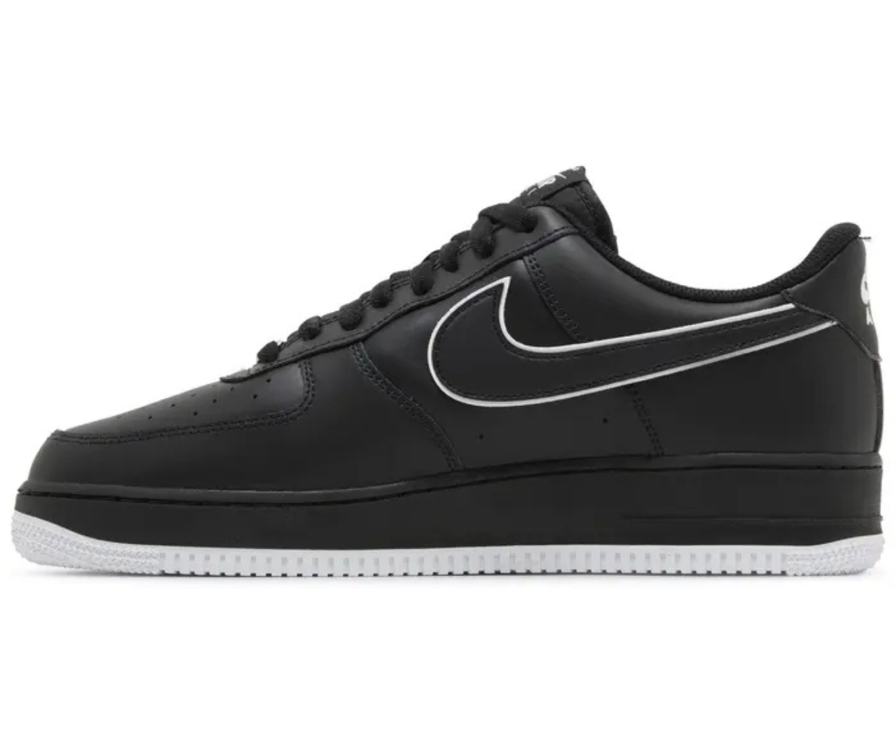 Air Force 1 Black White Outlined Swoosh