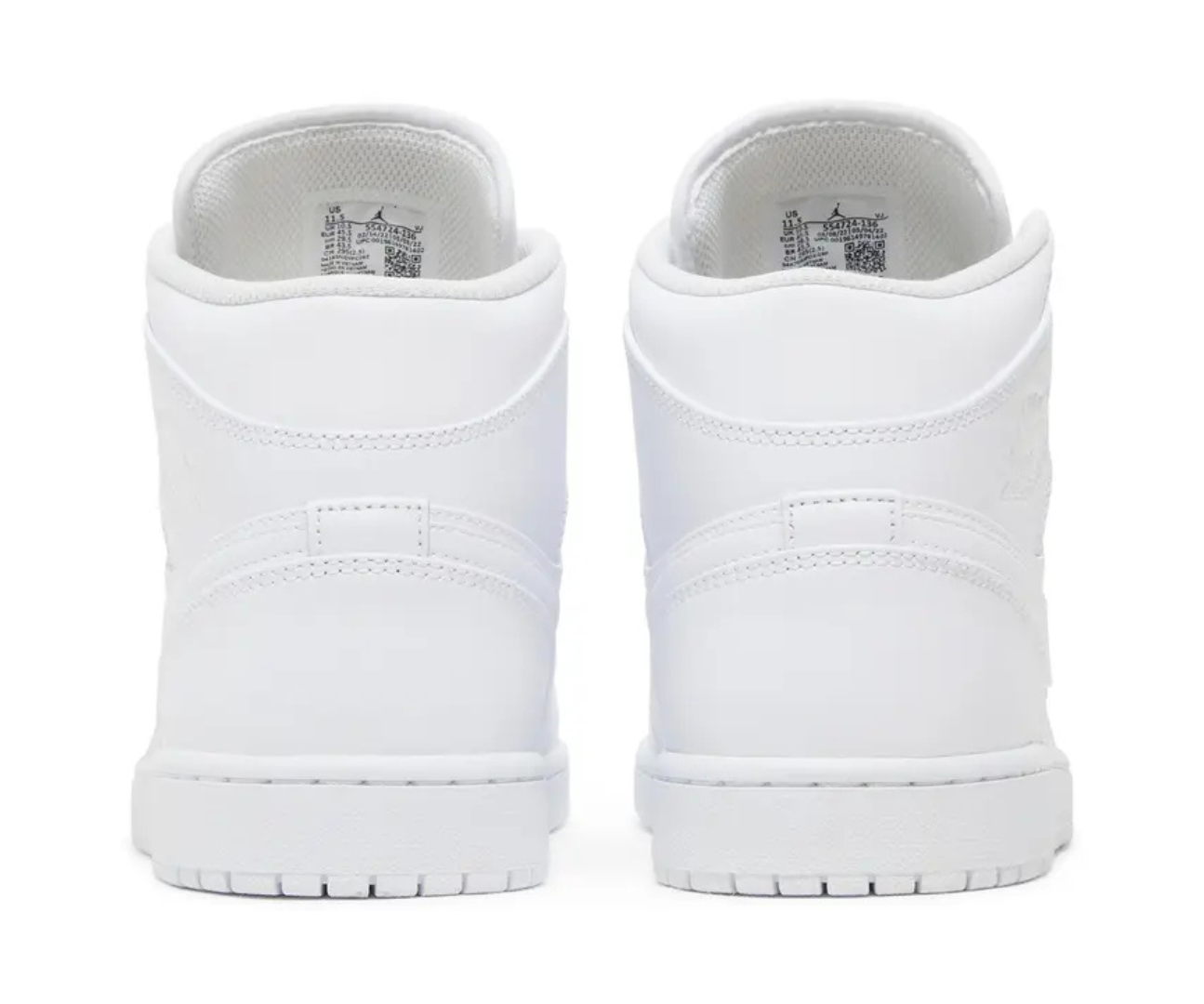 Jordan 1 Mid Triple White