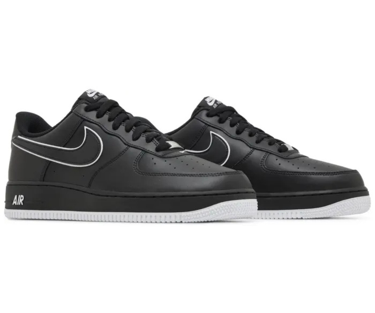 Air Force 1 Black White Outlined Swoosh
