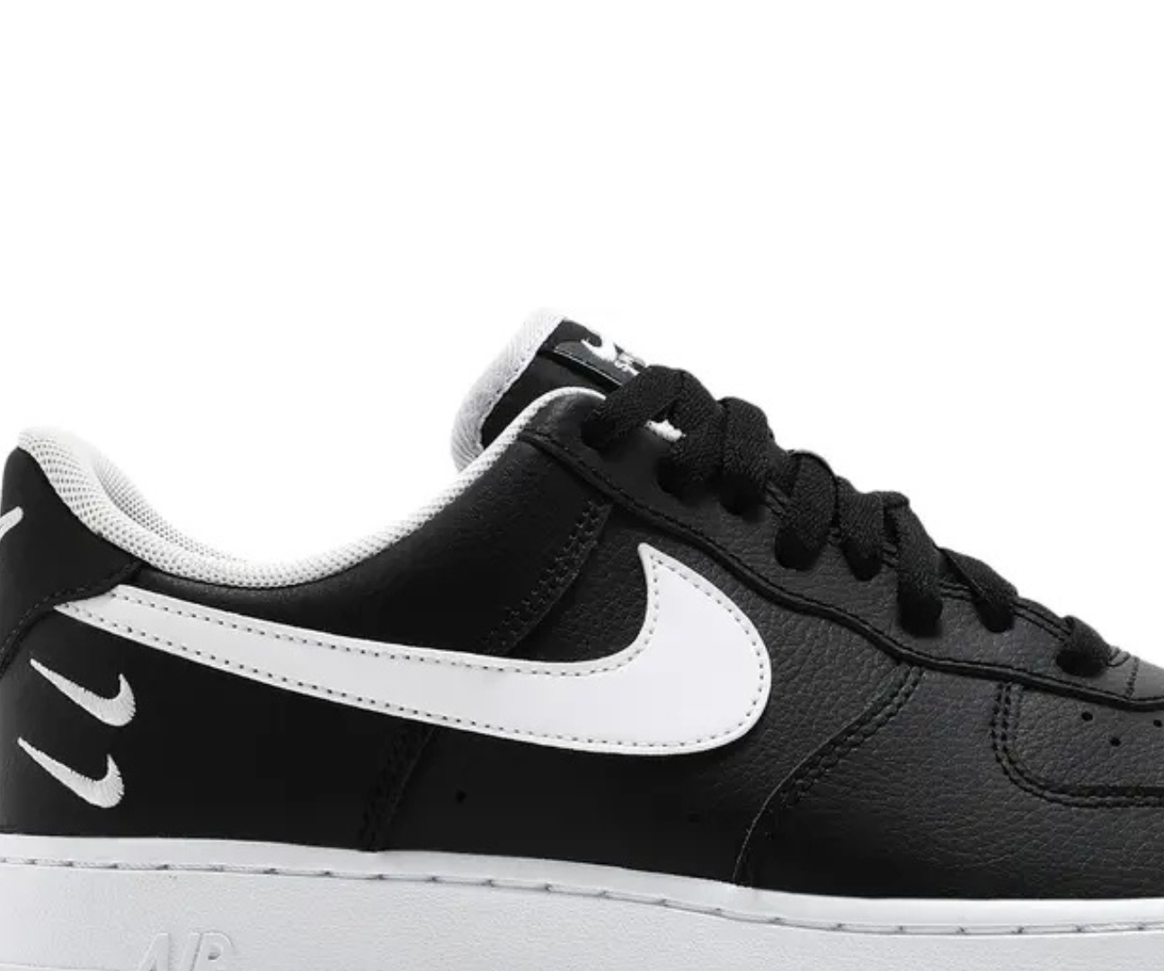 Air Force 1 Double Swoosh Black White