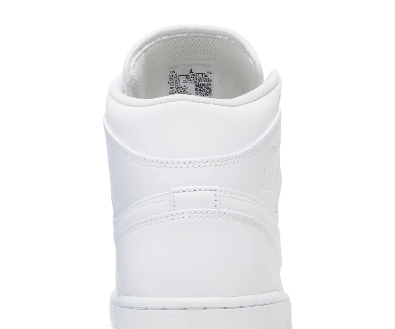 Jordan 1 Mid Triple White