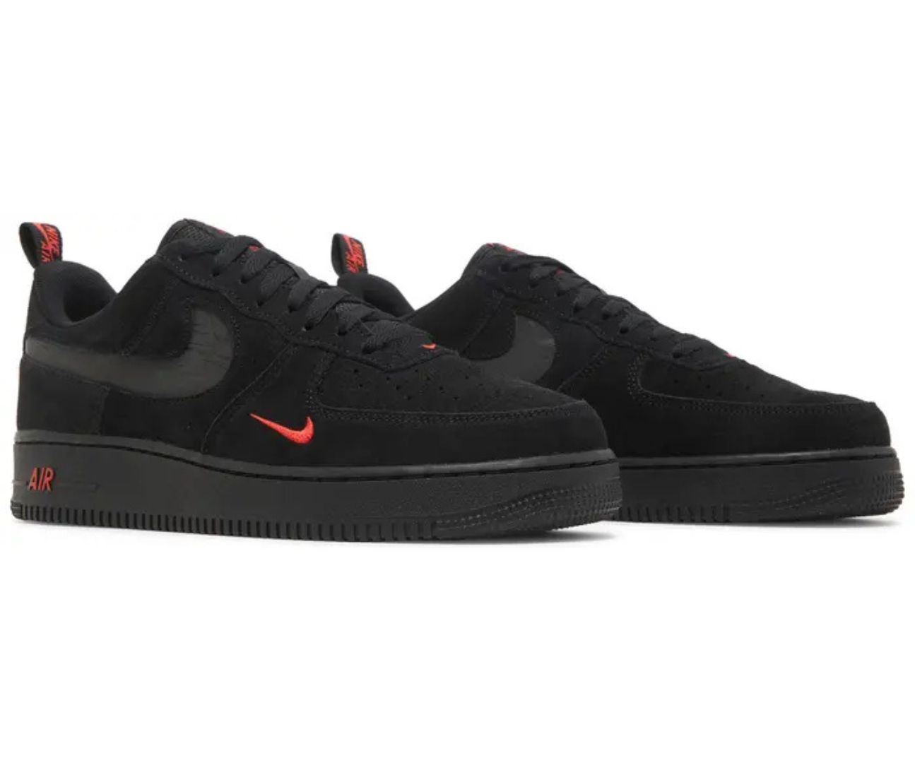 Air Force 1 Reflective Swoosh Black Crimson