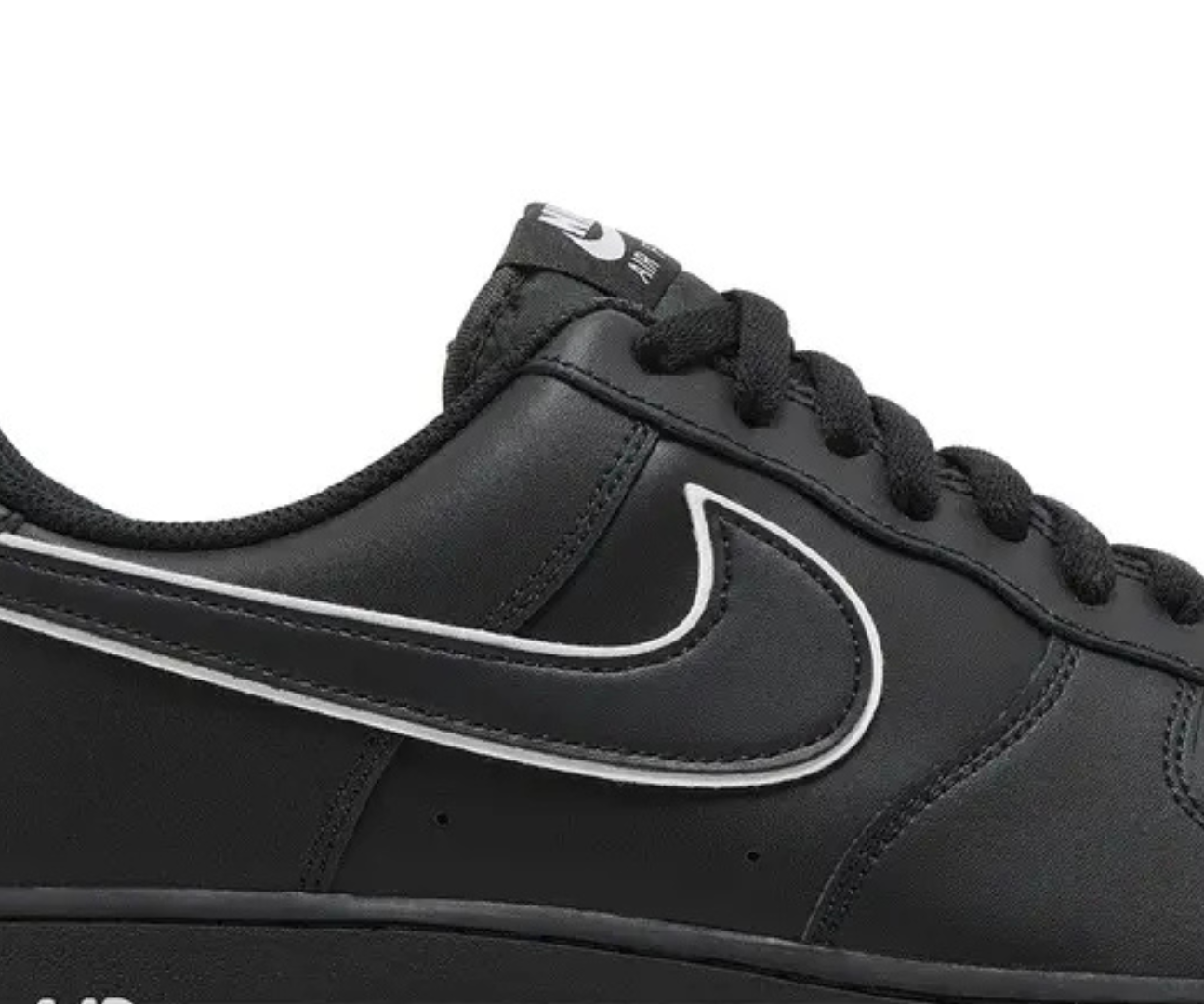 Air Force 1 Black White Outlined Swoosh